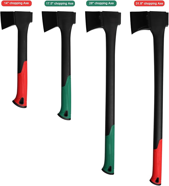 Camping Hatchet 17.6 Inch,Survival Hatchet Tactical for Wood Chopping and Kindling,Hatchet Axewith V Grind Blade, Lightweight Nylon Fiber Handle,for Outdoor Survival, Gardening, Hiking(S)