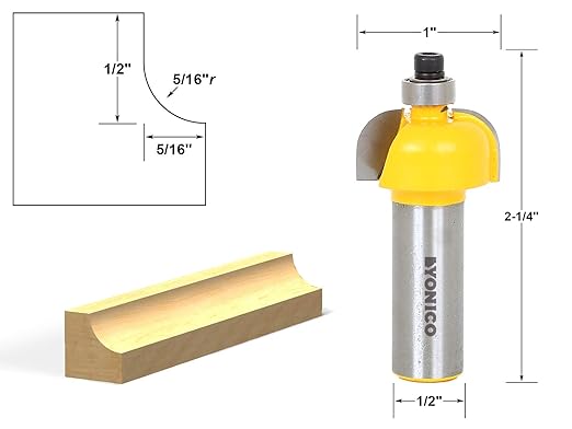 YONICO Cove Router Bits Edge Forming 5/16-Inch Radius 1/2-Inch Shank 13153