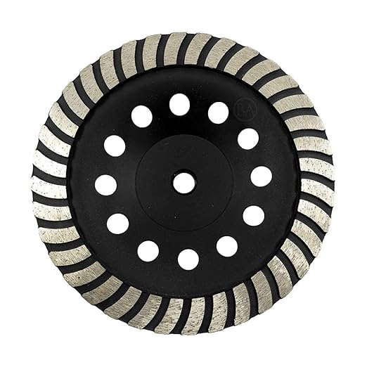 Benchmark Abrasives 7 Inch Concrete Grinding Wheel Turbo Diamond Cup Wheel with 5/8"-11 Arbor Hole for Masonry, Marble, Natural Stone, Concrete Grinding Wheel - Angle Grinder Attachments (7”)