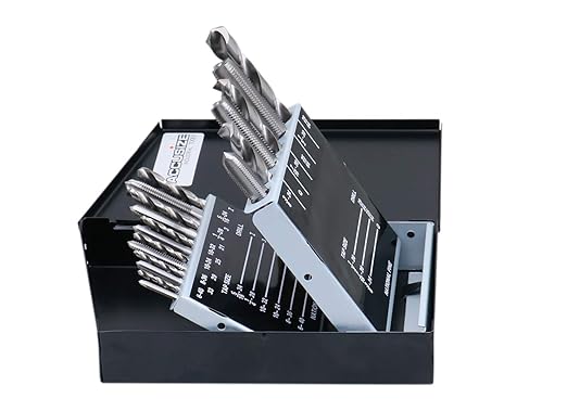 Accusize Industrial Tools U.N.F. 18 Pc H.S.S. Tap and Drill Set, 0001-0050