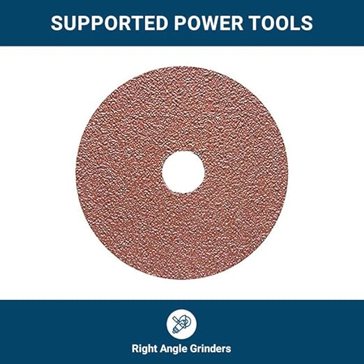 Benchmark Abrasives 4 1/2 Inch Sanding Discs Aluminum Oxide Resin Fiber Grinding Disc for Grinding, Stripping on Wood, Fiberglass, Metal, 7/8" Arbor Angle Grinder Sanding Disc, 25 Pack - 80 Grit