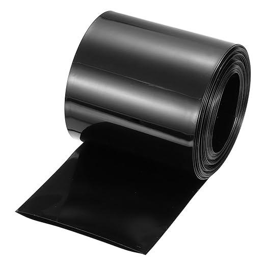 MECCANIXITY Battery Wrap PVC Heat Shrink Tubing 50mm Dia 80mm Flat 33 Feet(10meters) Black Good Insulation for Battery Pack