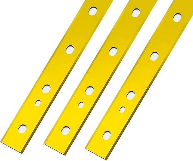 13 Inch Planer Blades TiN for DeWalt DW735 DW7352 DW735X Planer Double Sided HSS Planer Knives Titanium Coated Planer Cutters, 3 Pcs