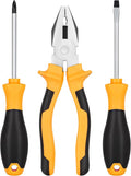 3pcs General Household Tool Set, Includes a Pliers, a Crosshead Screwdriver and a Flat-head Screwdriver, Suitable for Daily Use