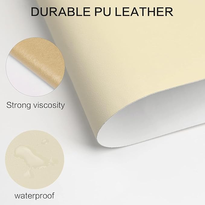 Leather Repair Patch Kit – 3.9x79 Inch Instant Repair for Scratches, Cracks & Peels on Furniture, Couch, Sofa, Car Seats, Handbags, Cabinets – Heavy-Duty Adhesive Leather Repair Tape (Beige)