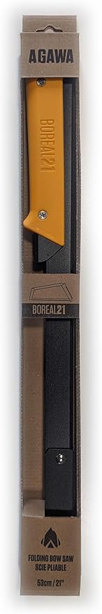 AGAWA - BOREAL21 -> 21 Inch Folding Bow Saw - Black Frame, Yellow Handle, 21" All Purpose Blade
