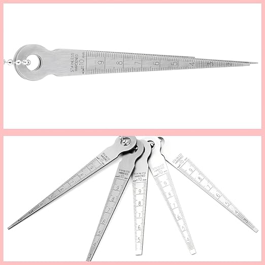 Metal Ruler-Style Feeler Gauge Set - 10 Blades Stainless Steel Gap Measuring Tool (0.04-0.40" & 1-10mm), 0.001" Accuracy for Valve/Spark Plug