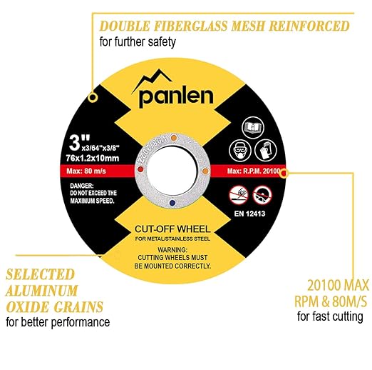 25 PCS 3" x3/64x3/8 Cut Off Wheels for Metal, Thin Cutting Discs,Fits Any Angle Grinder or Power Air Tool