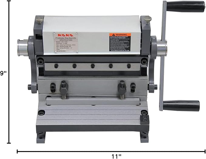 KAKA INDUSTRIAL Metal Brake,8-inch, 3-In-1 Combination Shear Brake Roll Machine,20-Gauge Shear, 90° |Slip Roll Machine for Bending Rolling 3-IN-1/8