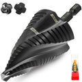 M35 Cobalt Step Drill Bit Four Spiral Flute, 3/16"-1-3/8" (19 Step Sizes) - Ideal for Metal, Stainless Steel, Wood, Plastic - 1/4" Hex Shank