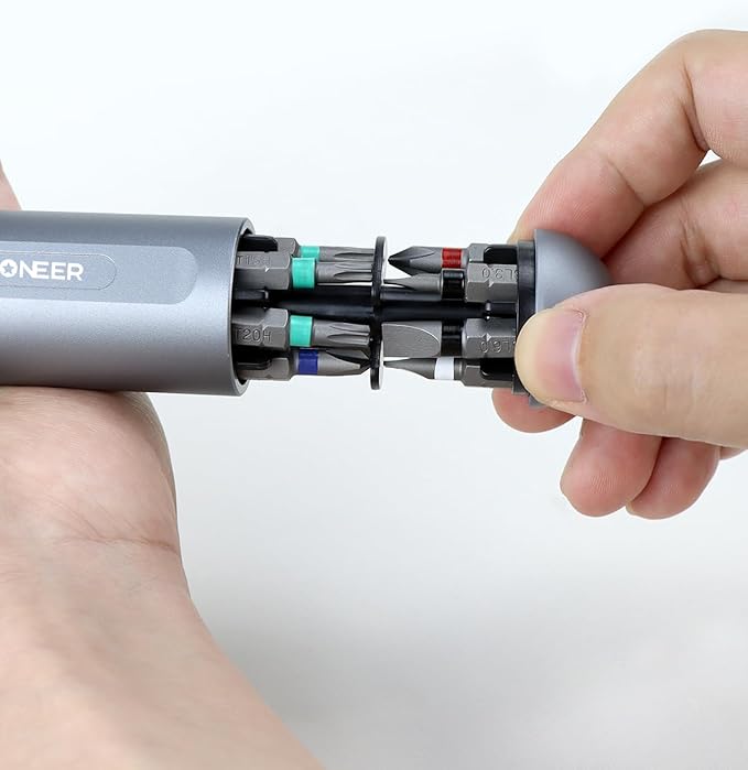 13-in-1 Ratcheting Screwdriver Set with 12 S2 Driver Bits, Direction Converter, and Magnetic Storage - Durable Aerospace Aluminum Handle for Household and Automotive Use.