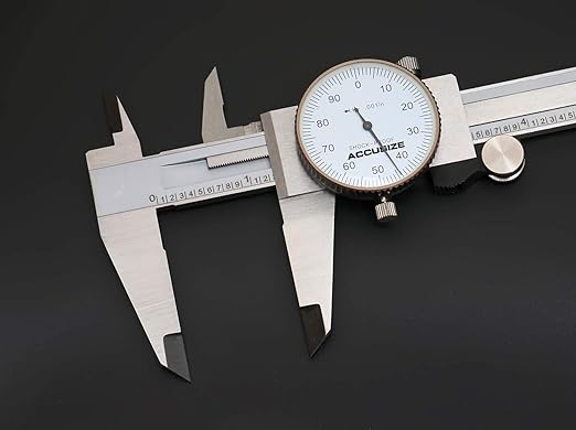 Accusize Industrial Tools 0-8'' by 0.001'' Precision Dial Caliper, Stainless Steel, in Fitted Box, P920-S218