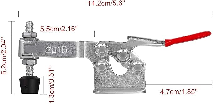 Accessbuy Toggle Clamp 201B 220Lbs Holding Capacity Heavy Duty Medium Hold Down Clamp Quick-Release Horizontal Clamp（5Pack)