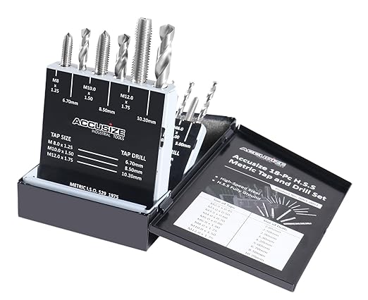 Accusize Industrial Tools Metric 18 Pc H.S.S. Tap and Drill Set, 5 Sets, 0001-0052x5