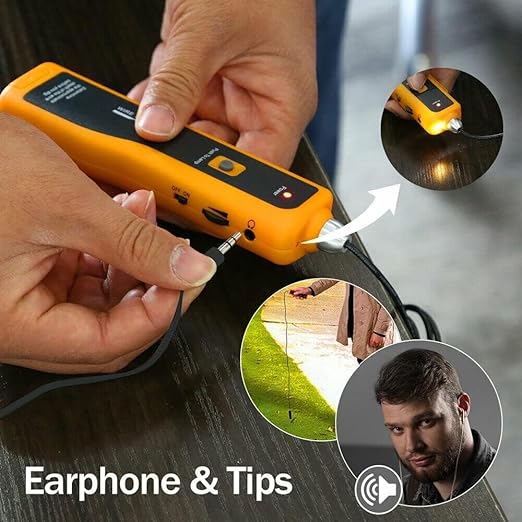 NOYAFA NF-816 Underground Wire Locator, Underground Cable Locator for Pet Fence Buried Sprinkler Valve, Locating Irrigation Tone Generator Kit Probe, Electrical Wire Tracer with Earphone