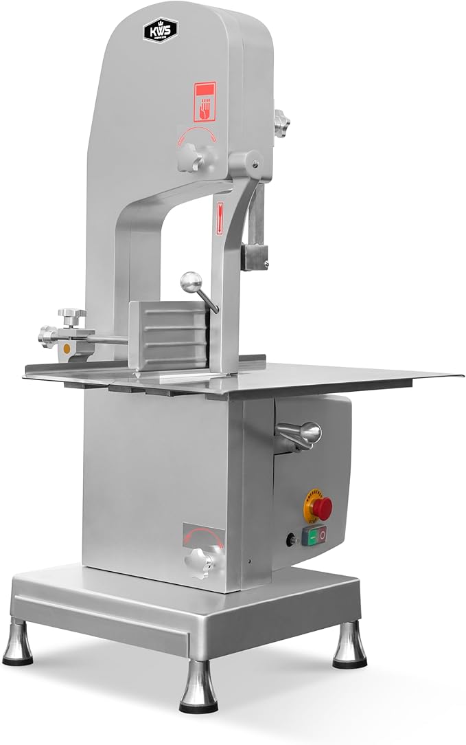 B-310S 2400W 3.3HP [ ETL & NSF Certified ] Countertop Electric Bone Band Saw – Commercial Meat Cutter, 7.9" Adjustable Cutting Thickness, 78.7" Stainless Steel Blade, Safety Shut-Off Emergency Stop