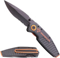 EDC Pocket Knife - Compact Every Day Carry Tactical Pocket Knife - 2.9" 8Cr13MoV Drop Point Partially Serrated Blade - Lightweight 3.2oz - Folding Knife
