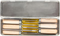 PFERD 4" Key File Set 265 K, 6-Piece – with Wooden Handles & Metal Storage Box – for Fine and Delicate Filing – Part 17010