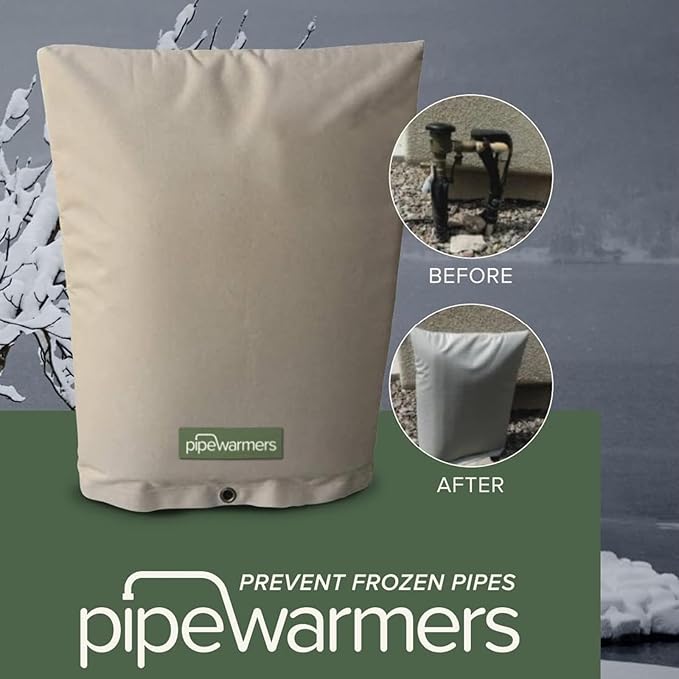 The Original Winter Pipe Insulation Cover (0˚F) - Extra-Thick EVA+NBR (UV-Coated) Insulated Backflow Preventer Freeze Protection, Pump Cover, Sprinkler/Well/Valve Head Cover - (17" W X 20" H)
