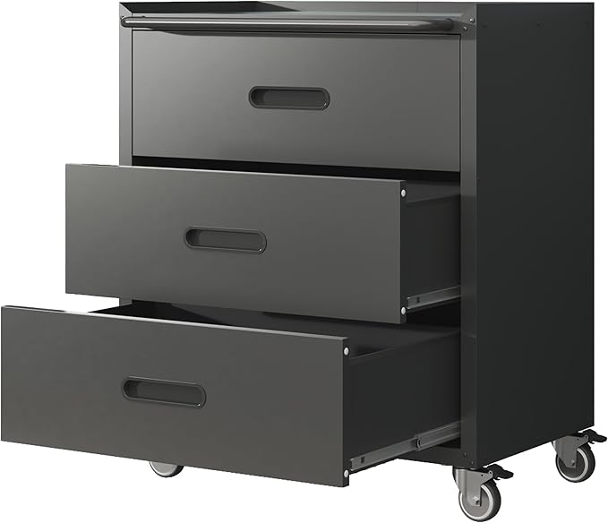 Metal Garage Storage Cabinet with Wheels,Locking Rolling Tool Cabinet with Drawers and Shelves for Home, Office, Garage & Workshop