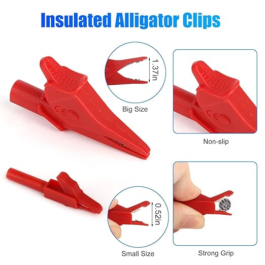 Linkstyle 25PCS Multimeter Test Leads Kit with Replaceable Wire Piercing Probes, Alligator Clips, Test Hook Clips, Tweezer for Digital Electrical Multimeter Testing