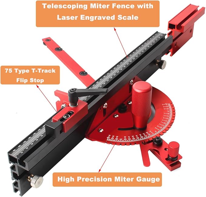 Precision Miter Gauge for Maximum Stock Support and a Repetitive Cut Flip Stop
