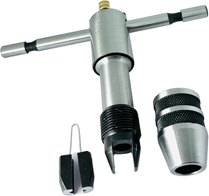 Ratchet T-Handle Tap Wrench - Set (PACK of 3) | An Adjustable Hand Tool, with Quick Steel Thread Holder | Right & Left Hand Adjustment for Mechanical Work
