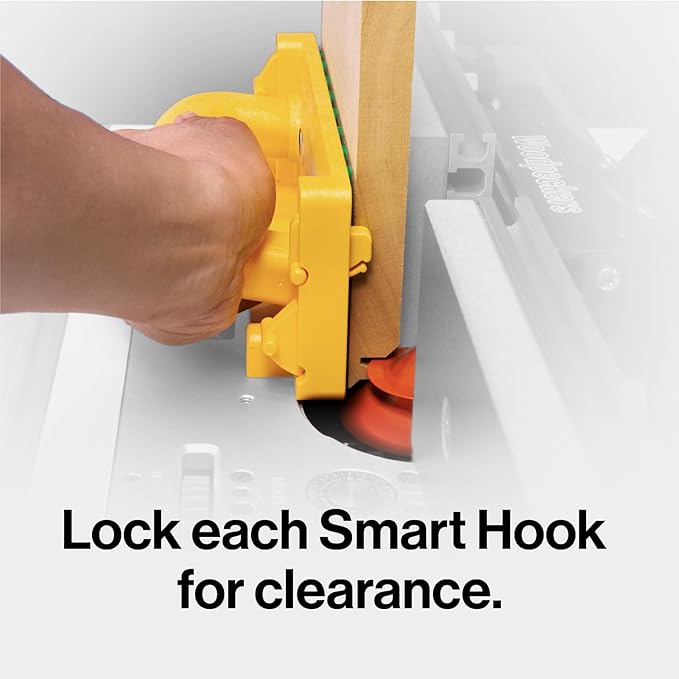 MICROJIG - GRR-RIP BLOCK Smart Push Block for Router Table, Jointer, Band Saws, and Table Saws, Includes 4 Auto-Drop Smart Heels, Extreme Grip, GB-1, Yellow/Green