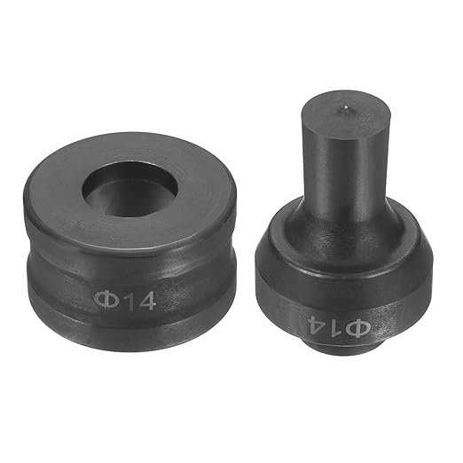 HARFINGTON Hydraulic Hole Punch Die Φ14mm Round Hole 40Cr Steel Electric Punching Kit for CH60 Electric Punching Machine, Black