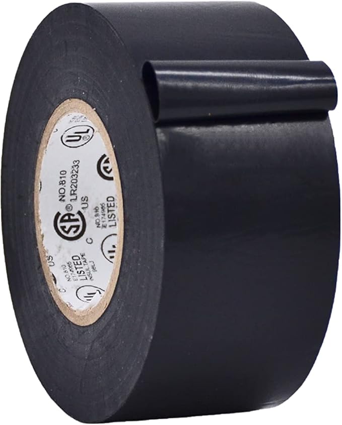 WOD ETC766 Professional Grade General Purpose Black Electrical Tape UL/CSA Listed core. Vinyl Rubber Adhesive Electrical Tape: 1.5 inch X 66 ft - Use at No More Than 600V & 176F (Pack of 1)