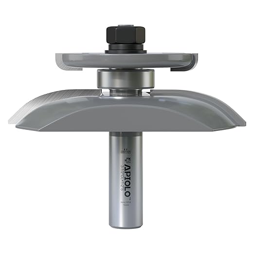 Professional Cove Raised Panel with Back Cutter Router Bits 1/2 Inch Shank for Cove-Cut and Making Cabinet Door, 3-1/8 Inch Diameter, Used in Combination with Rail and Stile Router Bits