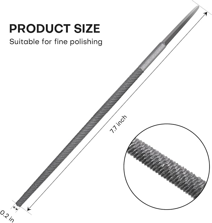 6" Round Medium Cut File, Double Cut Teeth, Made of High Carbon Steel, Half Round Hand File Without Handle, Suitable for Shaping Metal, Wood, etc
