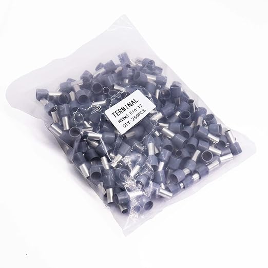 Fidioto AWG6 Wire Ferrules Terminals, 250pcs AWG6 Terminal Connector Wire Insulated Cord Pin Ends Terminals for Electric, Industrial, Chemical Industry, Power Control System, etc.