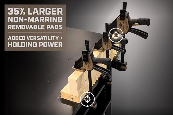 Spec Ops Trigger Clamp for Woodworking 7" Large One-Handed Bar Clamp/Spreader Heavy Duty 330 Lbs. 2-Pack