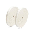 ENKAY - 8" Spiral Sewn Buffing Wheels (2 Pack) for Polishing Metal and More, for Use with Polishing Compounds, Buffing Machines & Bench Grinders (50 Ply Each)