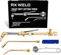 RX WELD Heavy Duty Oxy-Fuel Torch Kit with Check Valves, Cutting Tip 1-1-101 and 8-MFA Heating Nozzle