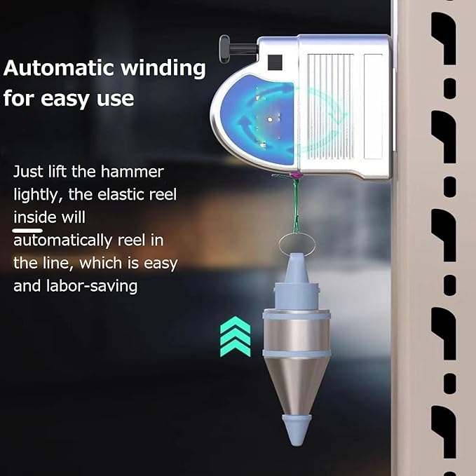 Retractable Plumb Bob With 19.7ft String, Magnetic Retractable Plumb Bob Construction Tools, Automatically Stretch Line Quickly Stabilize Plumb Bob Tool, Plumb Bob Reel Retractable