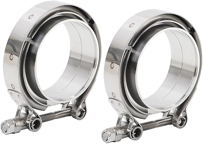 LokoCar 2.0 Inch V Band Clamp with Flange Male Female Stainless Steel 2Pcs