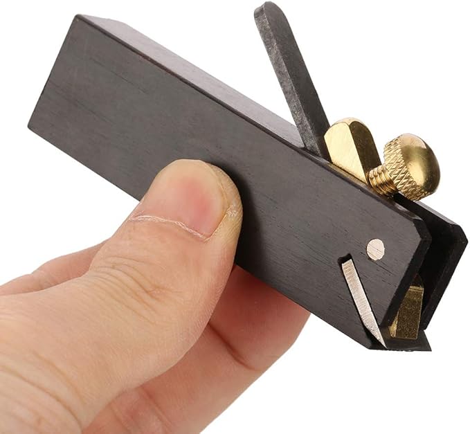 Mini Wood Planer, 3 inch Wood Hand Planer Ebony Woodworking Plane for Planing Smoothing Flat Bottom Trimming Perfect for Carpenter DIY Cutting Tool for Woodworking