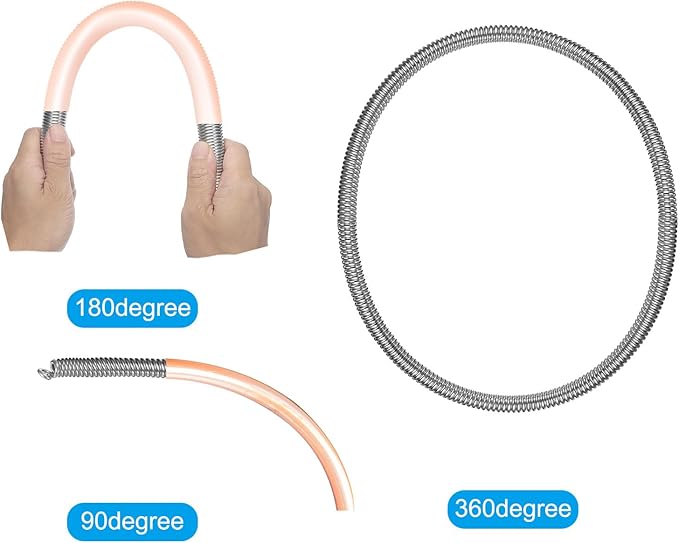 MECCANIXITY Spring Tube Bender OD 9mm/0.35" Steel Spring Pipe Copper Tubes 2500mm/98.42" Long for 1/2" Copper Pipe(12mm) in Home Renovations,Electrician Wiring Bending Pipe(insert-pipe use)