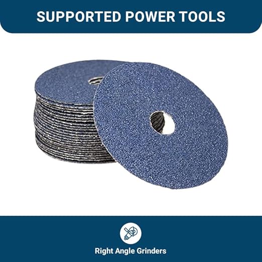 Benchmark Abrasives 5 Inch Sanding Discs Resin Fiber Zirconia Grinding Disc for Grinding, Stripping on Wood, Fiberglass, Steel, Metal, 7/8" Arbor Angle Grinder Sanding Disc, 25 Pack - 80 Grit