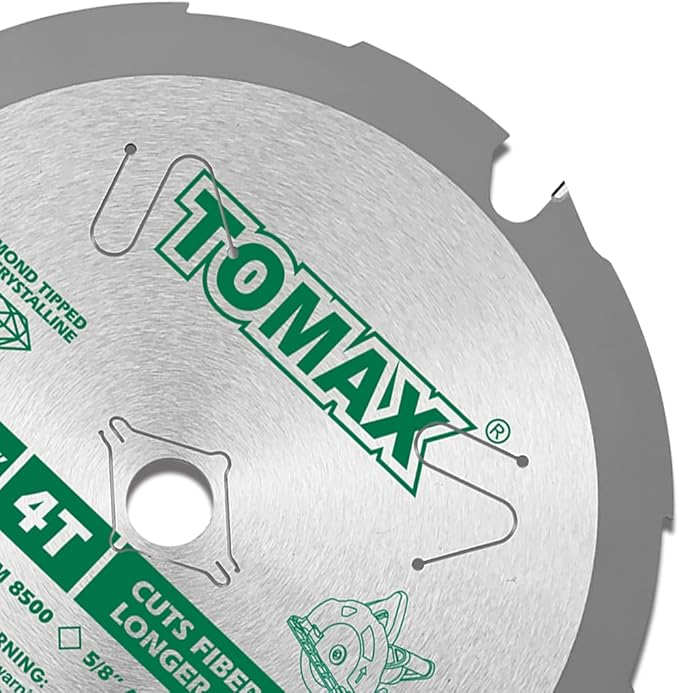 PCDM71404 7-1/4 Inch 4 Tooth Polycrystalline Diamond Tipped (PCD) Hardie Fiber Cement Saw Blade with 5/8-Inch DMK Arbor
