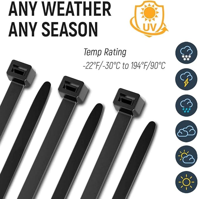 ALBO Zip Ties White 6 Inch 1000 Pack 40 lb, Long Plastic Cable Ties Thick 0.14 Inch Tie Wraps Heavy Duty UV Resistant Nylon Wire Ties for Indoor and Outdoor