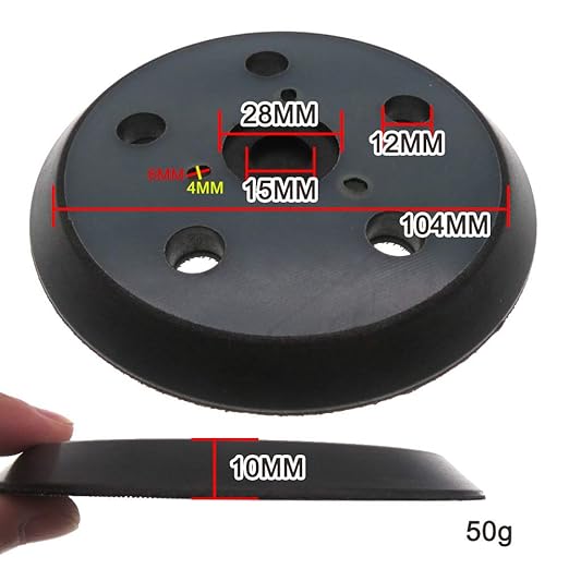 5 Inch Sander Pad for Porter Cable 333 334 Random Orbit Sander - 5 Hole Hook and Loop Pad Replacement 13904 13909 876691