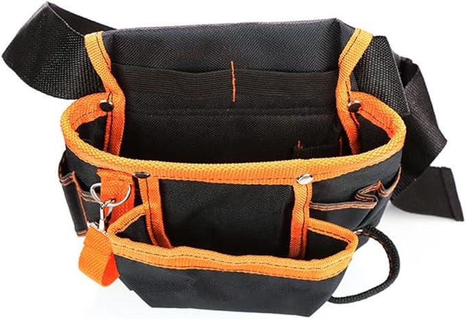 Multifunction Electrician Tool Bag Tool Waist Bag Tool Storage Bag Heavy Duty Tool Bag Tool Carrier for Home Garden Construction (Orange)