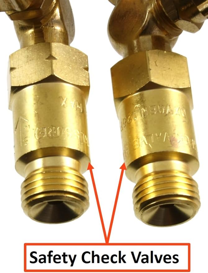 SÜA - Medium Duty Oxy-Fuel Torch with Check Valves, Cutting and Welding Tips (Acetylene) - Compatible with Victor