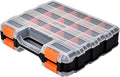 Small Parts Organizer, 34-Compartments Hardware Organizer Box, Double Side Storage Case Tools Box with Removable Dividers for Screws, Bolts, Nails, Beads, Jewelry & More