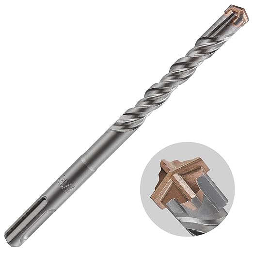 5pcs 7/16" X 6"-4" Cross-Type Double Thread Carbide Drill Bits for Concrete, Brick, Stone, Hammer Drill