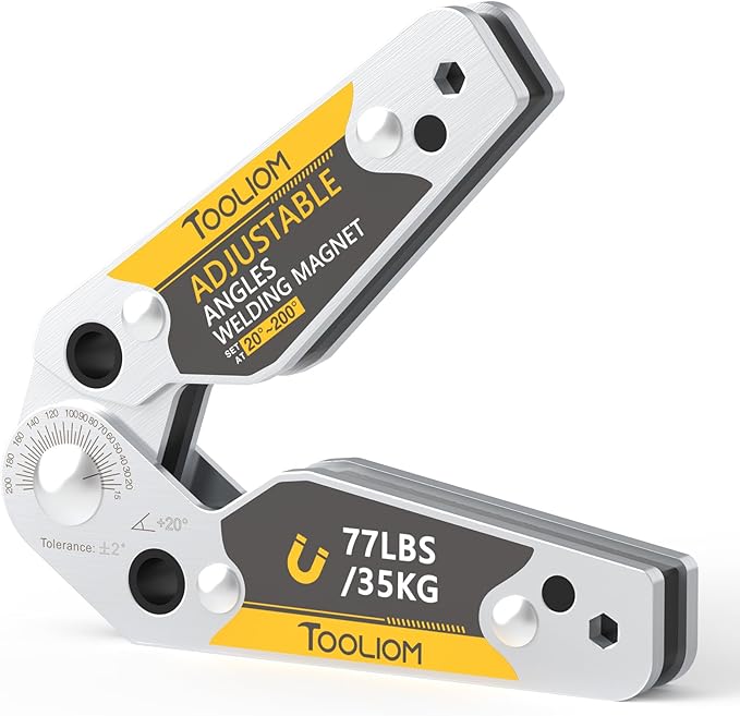 TOOLIOM Adjustable Angle 20°-200° Welding Magnets,Magnetic Pull Force 77 LBs Welding Holder Welding Accessories