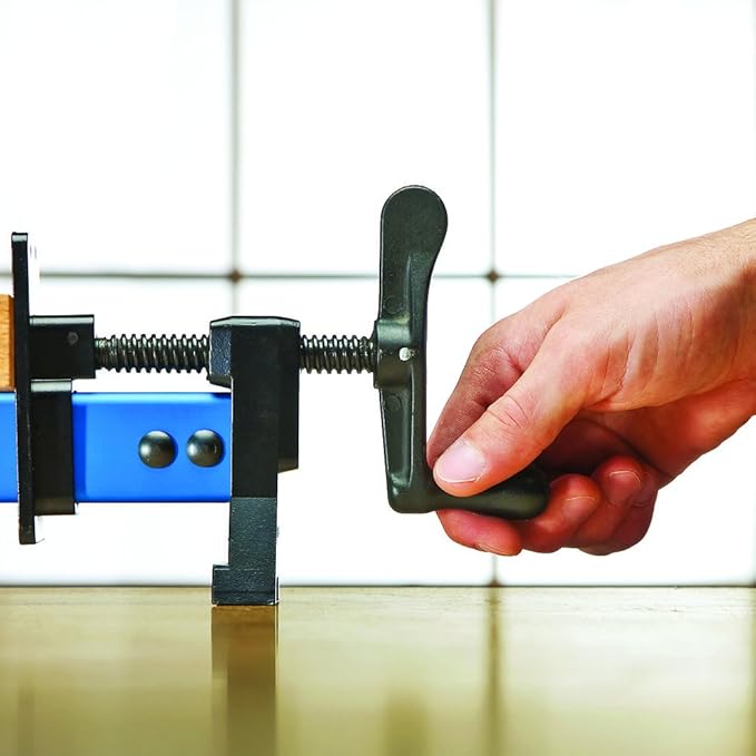 Sure-Foot 24” Bar Clamps for Woodworking – Heavy Duty Clamps w/Built-In Clamp Hook Locks to 3/4” Boards - Lightweight Aluminum Bar Clamp - Carpentry Tools And Accessories w/Stable Grip & Wide Foot